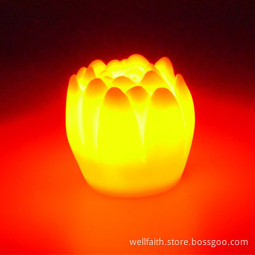 Creative Multicolor Changeable Water Activated Lotus LED Candle Lights